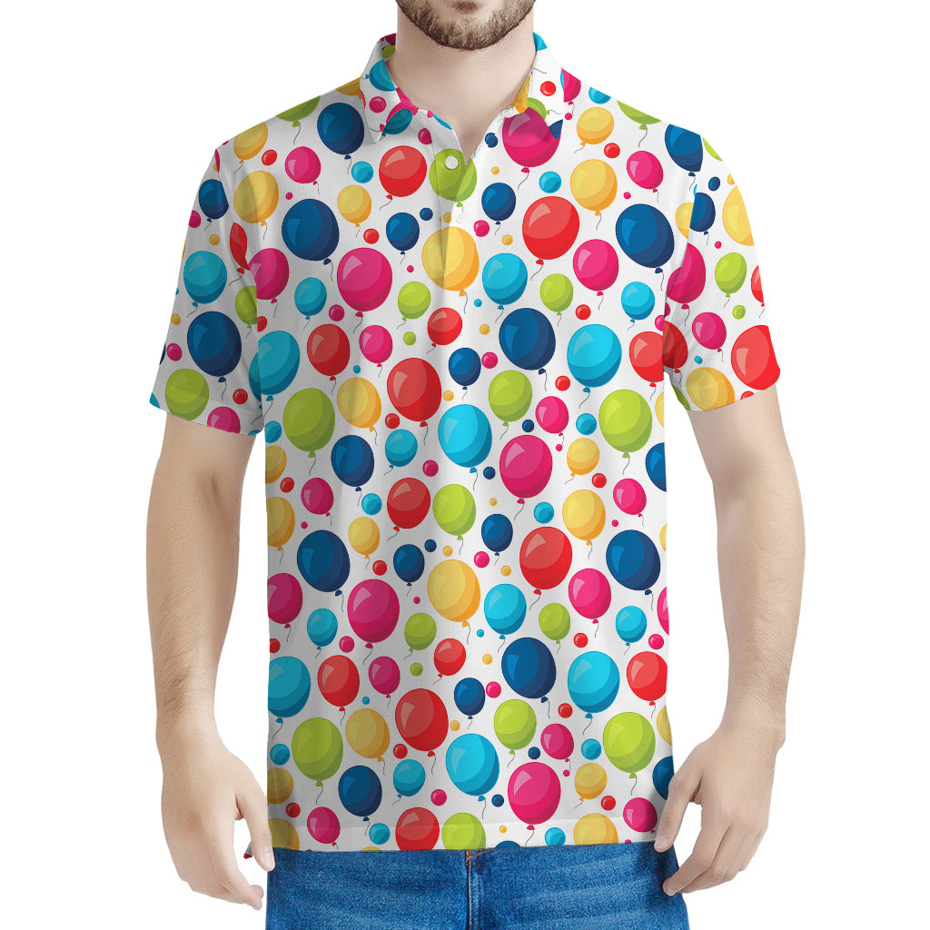 Cartoon Balloon Pattern Print Men's Polo Shirt