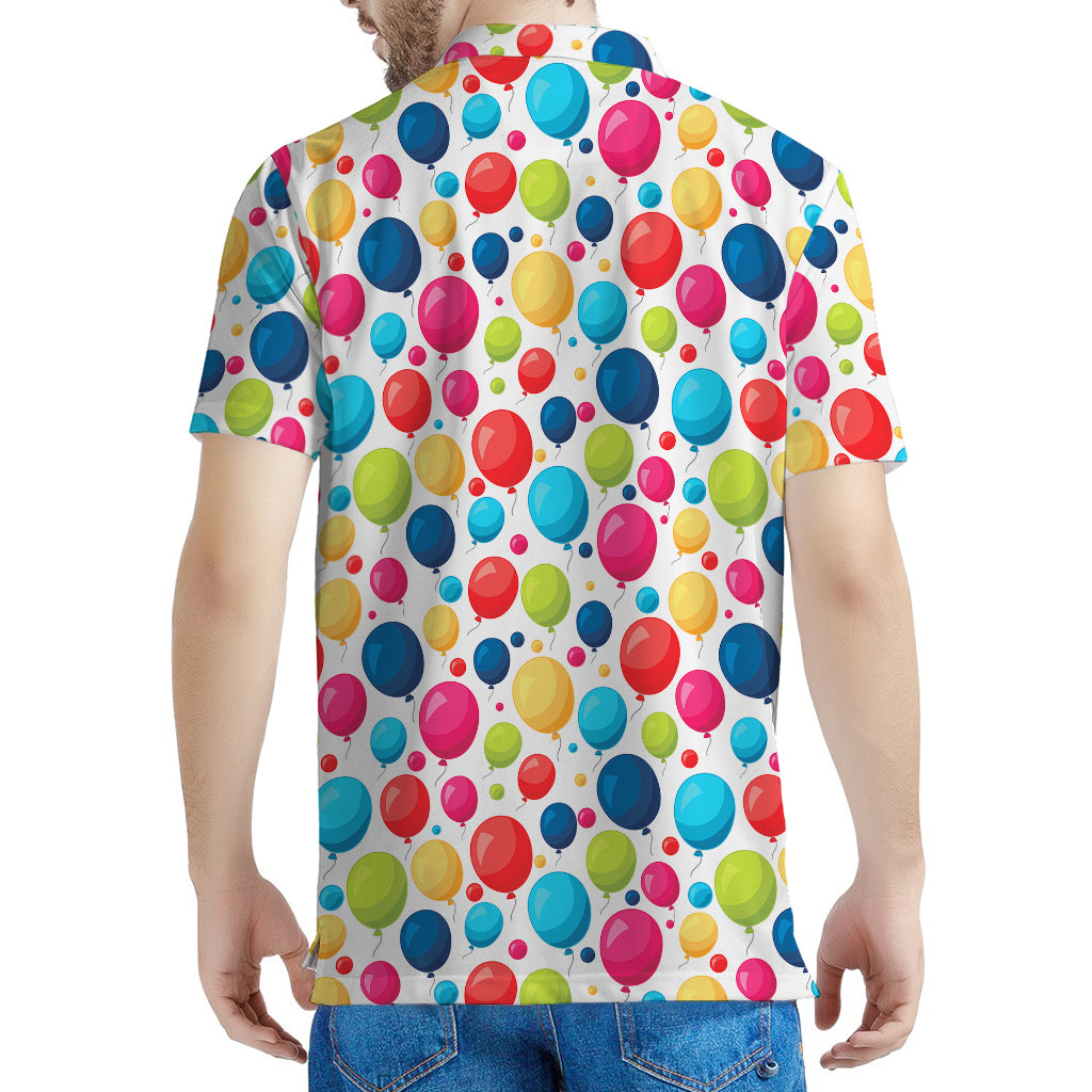 Cartoon Balloon Pattern Print Men's Polo Shirt