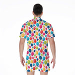 Cartoon Balloon Pattern Print Men's Rompers
