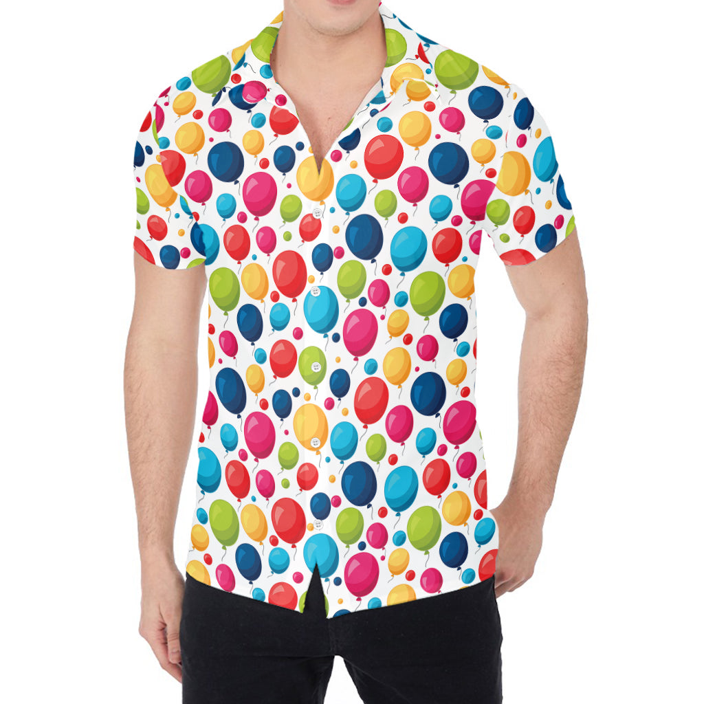 Cartoon Balloon Pattern Print Men's Shirt