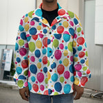 Cartoon Balloon Pattern Print Men's Shirt Jacket