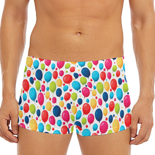 Cartoon Balloon Pattern Print Men's Short Boxer Briefs