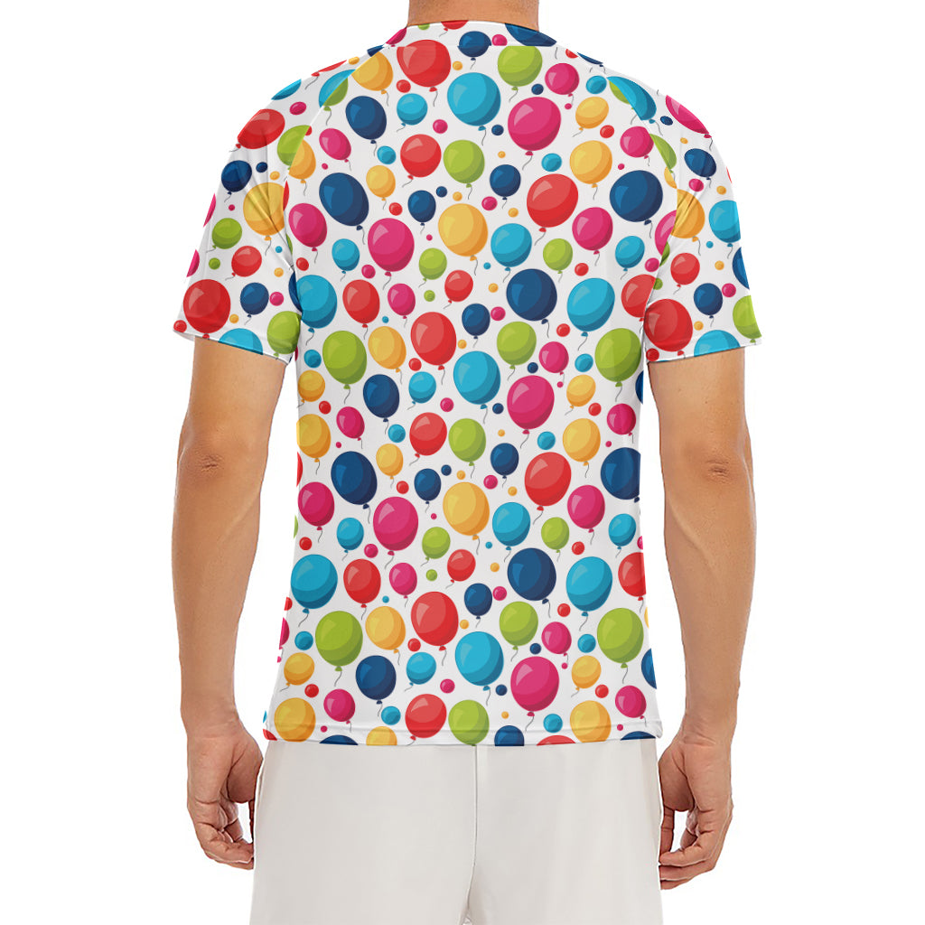 Cartoon Balloon Pattern Print Men's Short Sleeve Rash Guard