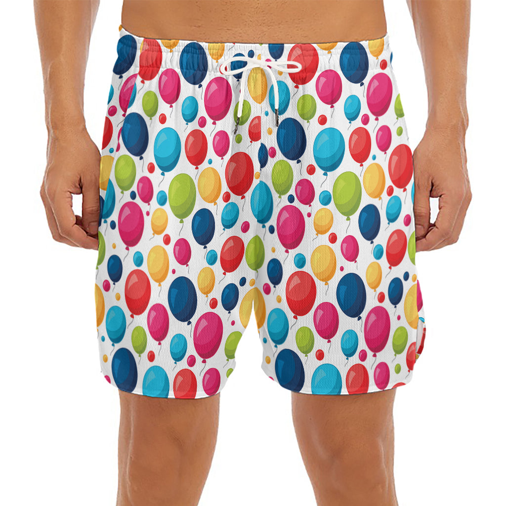 Cartoon Balloon Pattern Print Men's Split Running Shorts