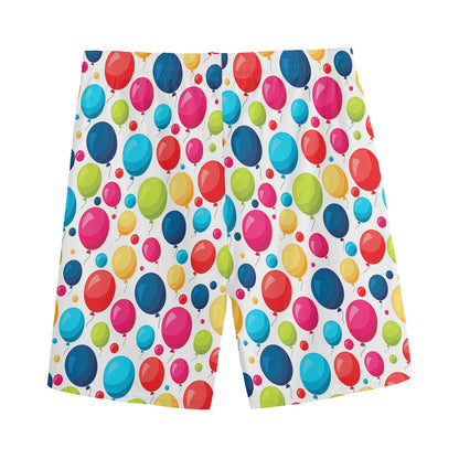 Cartoon Balloon Pattern Print Men's Sports Shorts