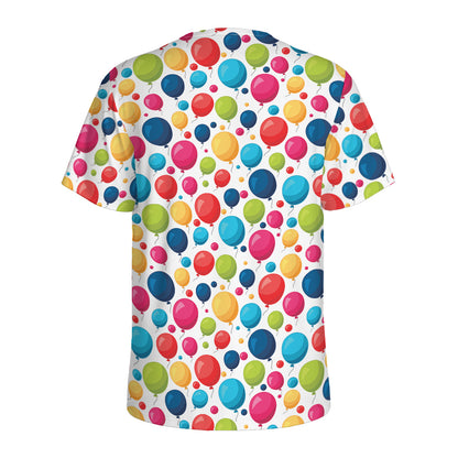Cartoon Balloon Pattern Print Men's Sports T-Shirt