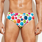 Cartoon Balloon Pattern Print Men's Swim Briefs