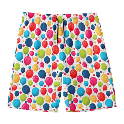 Cartoon Balloon Pattern Print Men's Swim Trunks