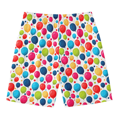 Cartoon Balloon Pattern Print Men's Swim Trunks