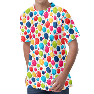 Cartoon Balloon Pattern Print Men's Velvet T-Shirt