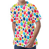 Cartoon Balloon Pattern Print Men's Velvet T-Shirt