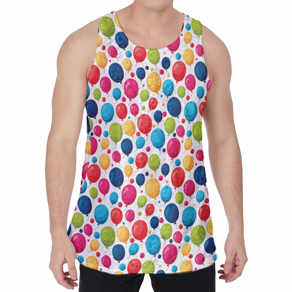 Cartoon Balloon Pattern Print Men's Velvet Tank Top