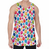 Cartoon Balloon Pattern Print Men's Velvet Tank Top