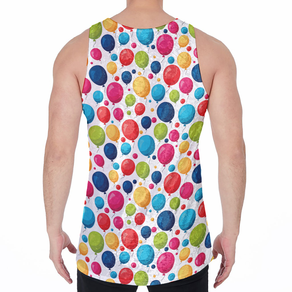 Cartoon Balloon Pattern Print Men's Velvet Tank Top