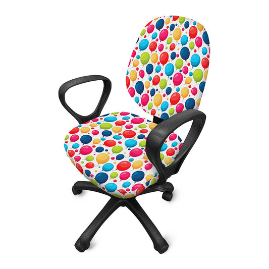 Cartoon Balloon Pattern Print Office Chair Cover