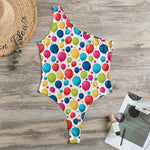 Cartoon Balloon Pattern Print One Shoulder Bodysuit