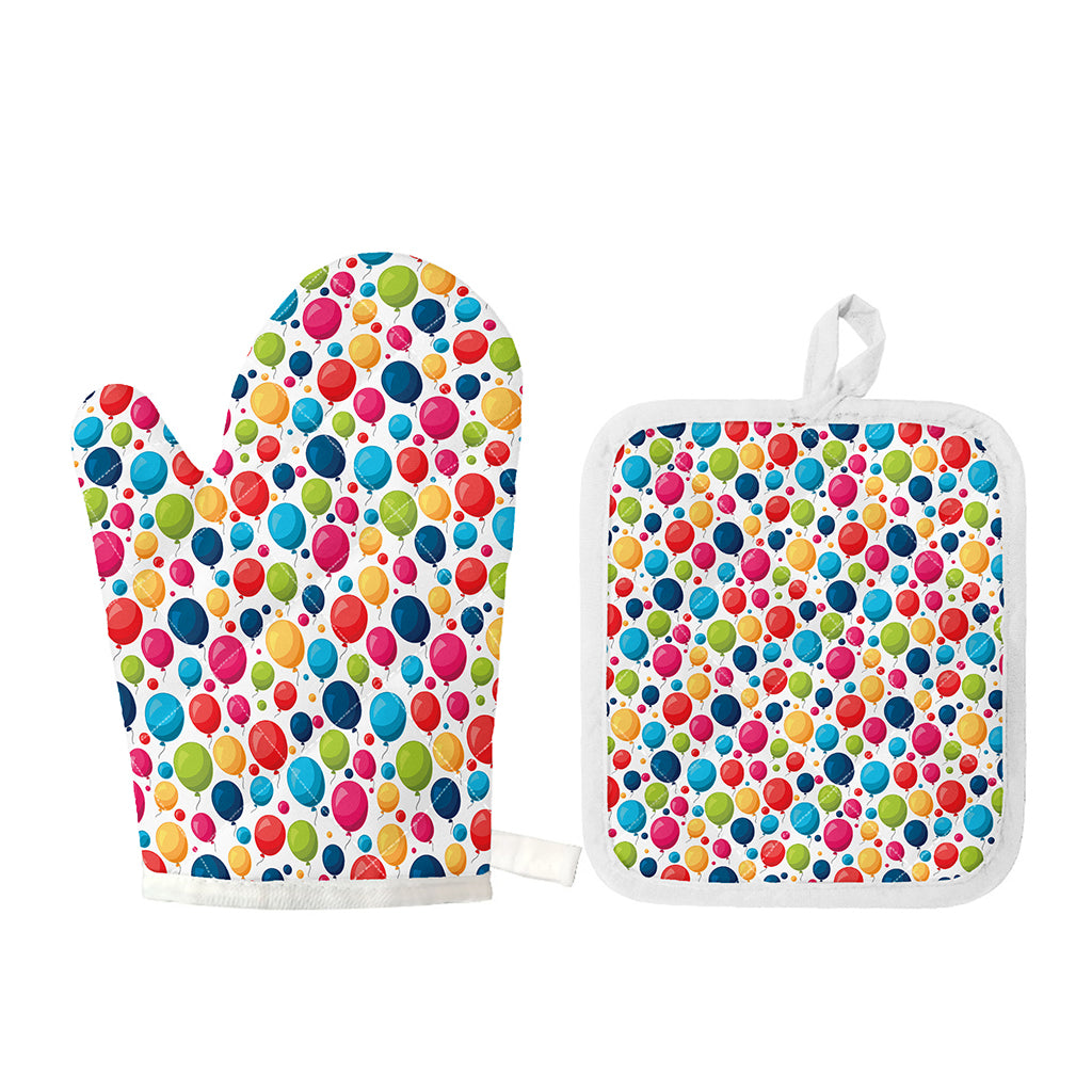 Cartoon Balloon Pattern Print Oven Mitt And Pot Holder Set