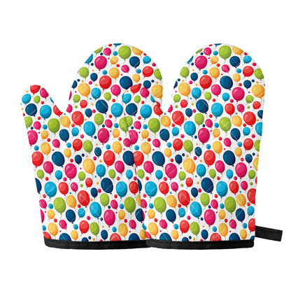 Cartoon Balloon Pattern Print Oven Mitts