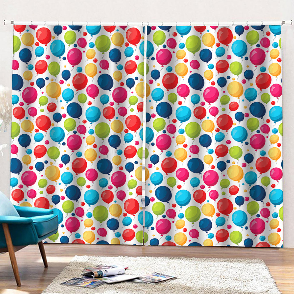 Cartoon Balloon Pattern Print Pencil Pleat Curtains