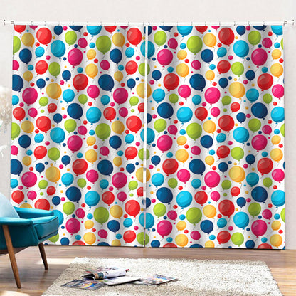 Cartoon Balloon Pattern Print Pencil Pleat Curtains