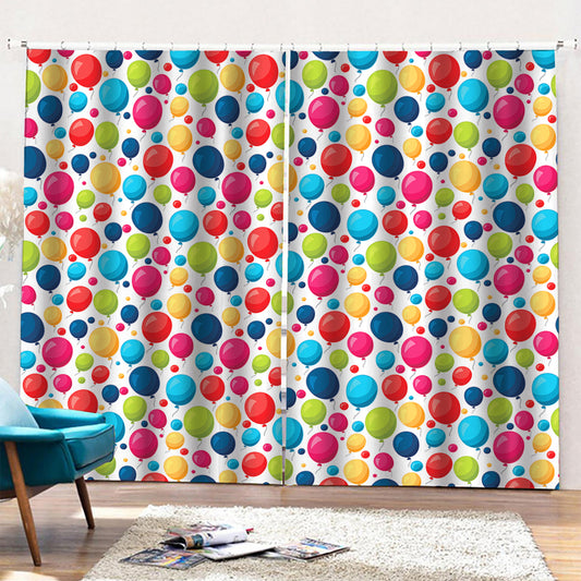 Cartoon Balloon Pattern Print Pencil Pleat Curtains