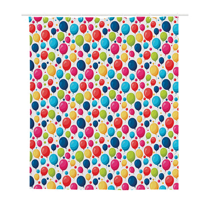 Cartoon Balloon Pattern Print Polyester Shower Curtain