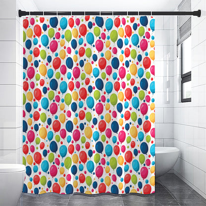 Cartoon Balloon Pattern Print Premium Shower Curtain