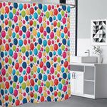 Cartoon Balloon Pattern Print Premium Shower Curtain