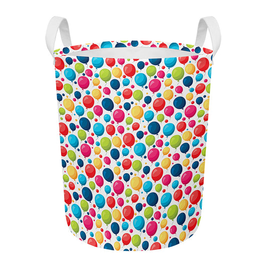 Cartoon Balloon Pattern Print Round Laundry Basket