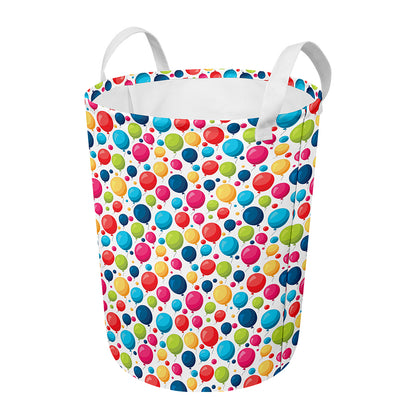 Cartoon Balloon Pattern Print Round Laundry Basket