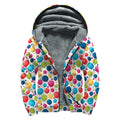 Cartoon Balloon Pattern Print Sherpa Lined Zip Up Hoodie