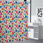 Cartoon Balloon Pattern Print Shower Curtain