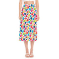 Cartoon Balloon Pattern Print Side Slit Midi Skirt