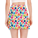 Cartoon Balloon Pattern Print Side Slit Mini Skirt