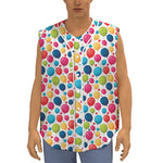 Cartoon Balloon Pattern Print Sleeveless Baseball Jersey