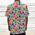 Cartoon Balloon Pattern Print Textured Short Sleeve Shirt