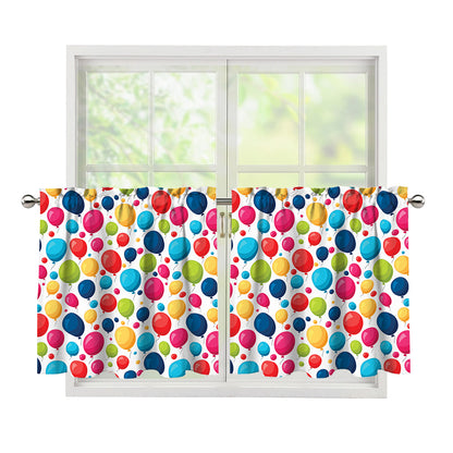 Cartoon Balloon Pattern Print Tier Curtains
