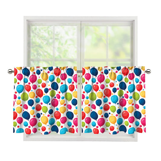 Cartoon Balloon Pattern Print Tier Curtains