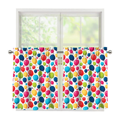 Cartoon Balloon Pattern Print Tier Curtains