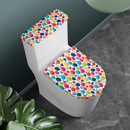 Cartoon Balloon Pattern Print Toilet Lid And Tank Cover Set