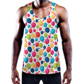 Cartoon Balloon Pattern Print Men's Workout Tank Top