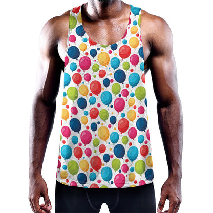 Cartoon Balloon Pattern Print Training Tank Top