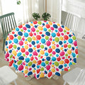 Cartoon Balloon Pattern Print Waterproof Round Tablecloth
