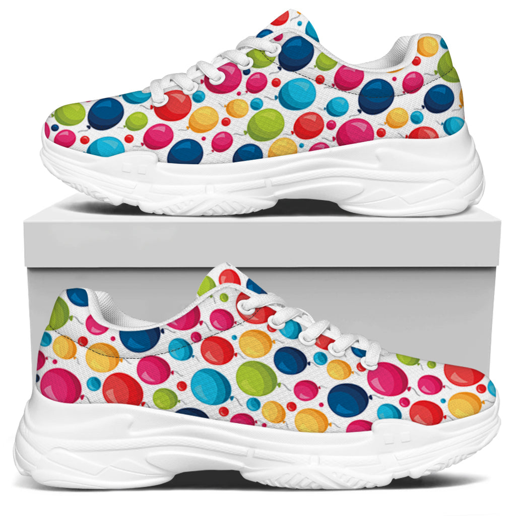 Cartoon Balloon Pattern Print White Chunky Shoes