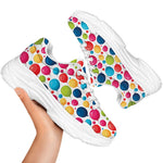 Cartoon Balloon Pattern Print White Chunky Shoes