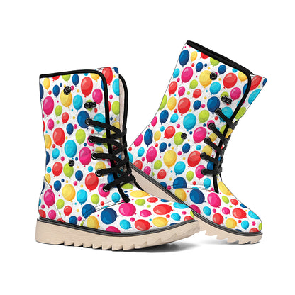 Cartoon Balloon Pattern Print Winter Boots