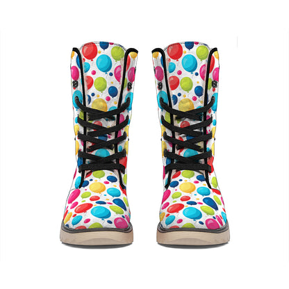 Cartoon Balloon Pattern Print Winter Boots
