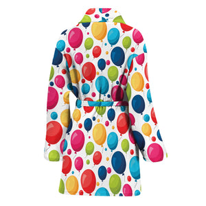 Cartoon Balloon Pattern Print Women's Bathrobe