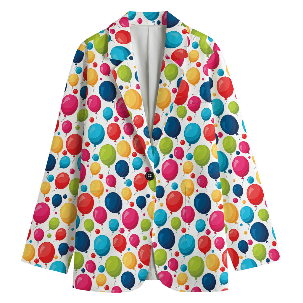 Cartoon Balloon Pattern Print Women's Blazer
