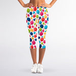 Cartoon Balloon Pattern Print Women's Capri Leggings